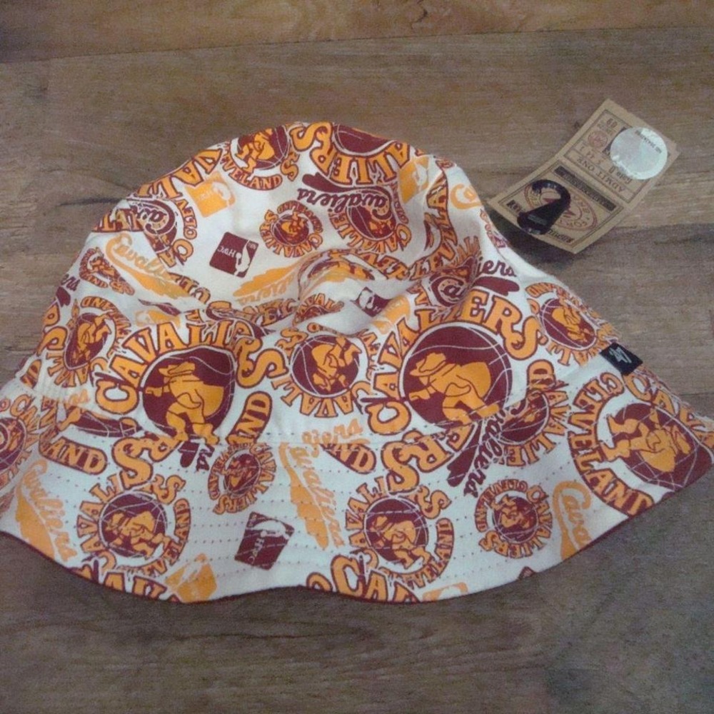 CLEVELAND CAVS 47 BRAND S/M FLOPPY BUCKET HAT CAP 00S Y2K VINTAGE W1